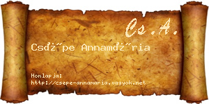 Csépe Annamária névjegykártya